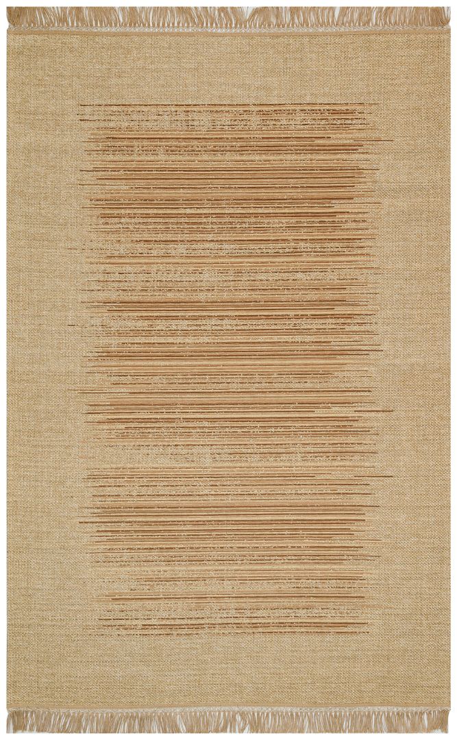 BROOKLYN BRK 02 NATURAL BEIGE Modern And Colorful Decorative Kilim with Jute Look